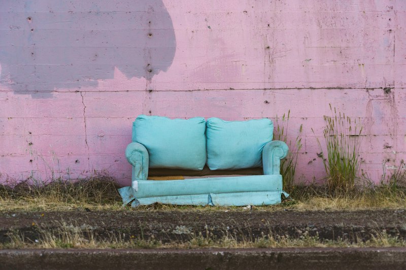 A worn-out sofa like the wine-stained sectional that finally left our garage
